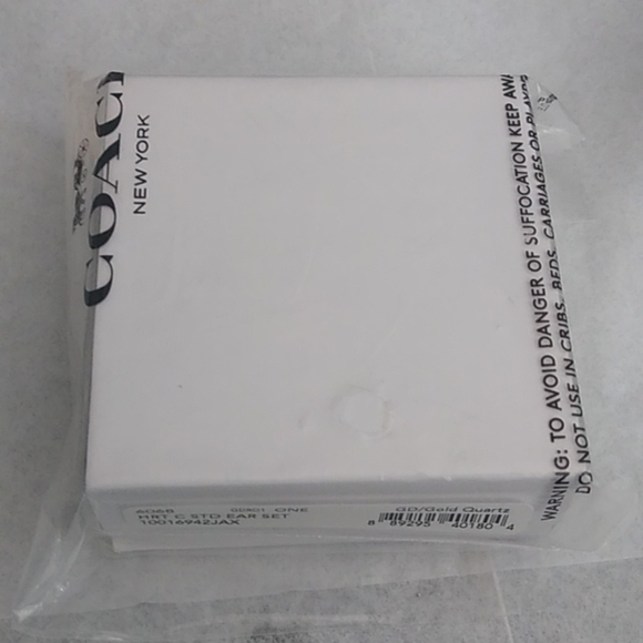 Coach 6068 Heart Stud Earrings Set, Gold/Gold Quartz, 2 pair set - Picture 6 of 7